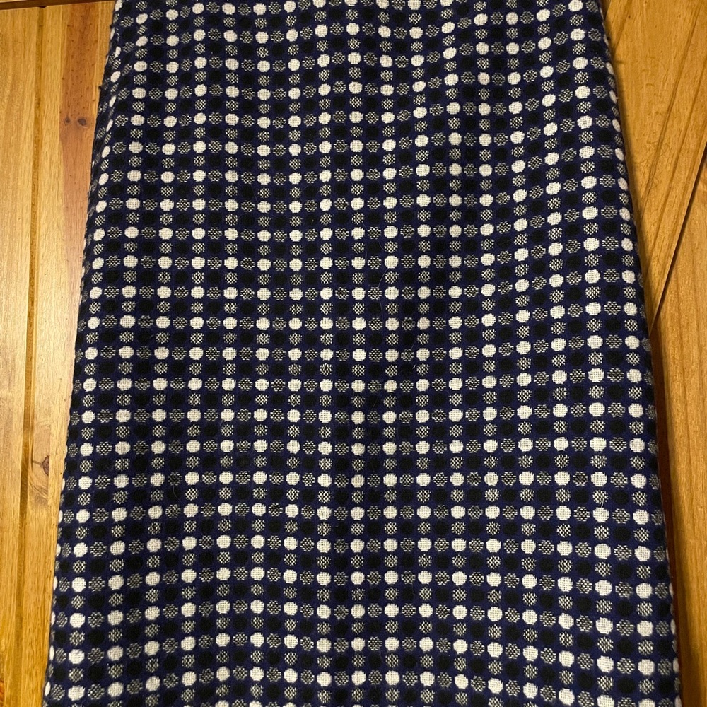 Talbots Black, Blue and Cream Geometric Pencil Skirt